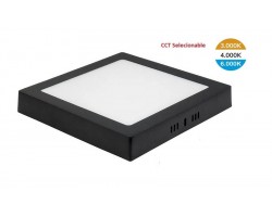 Downlight panel Cuadrado LED Superficie Negro 18W CCT